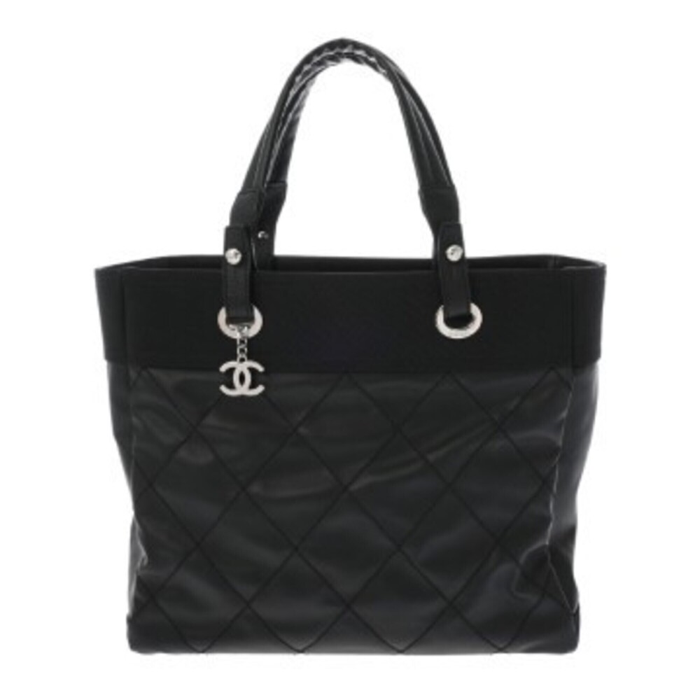 CHANEL Black Leather Tote Bag